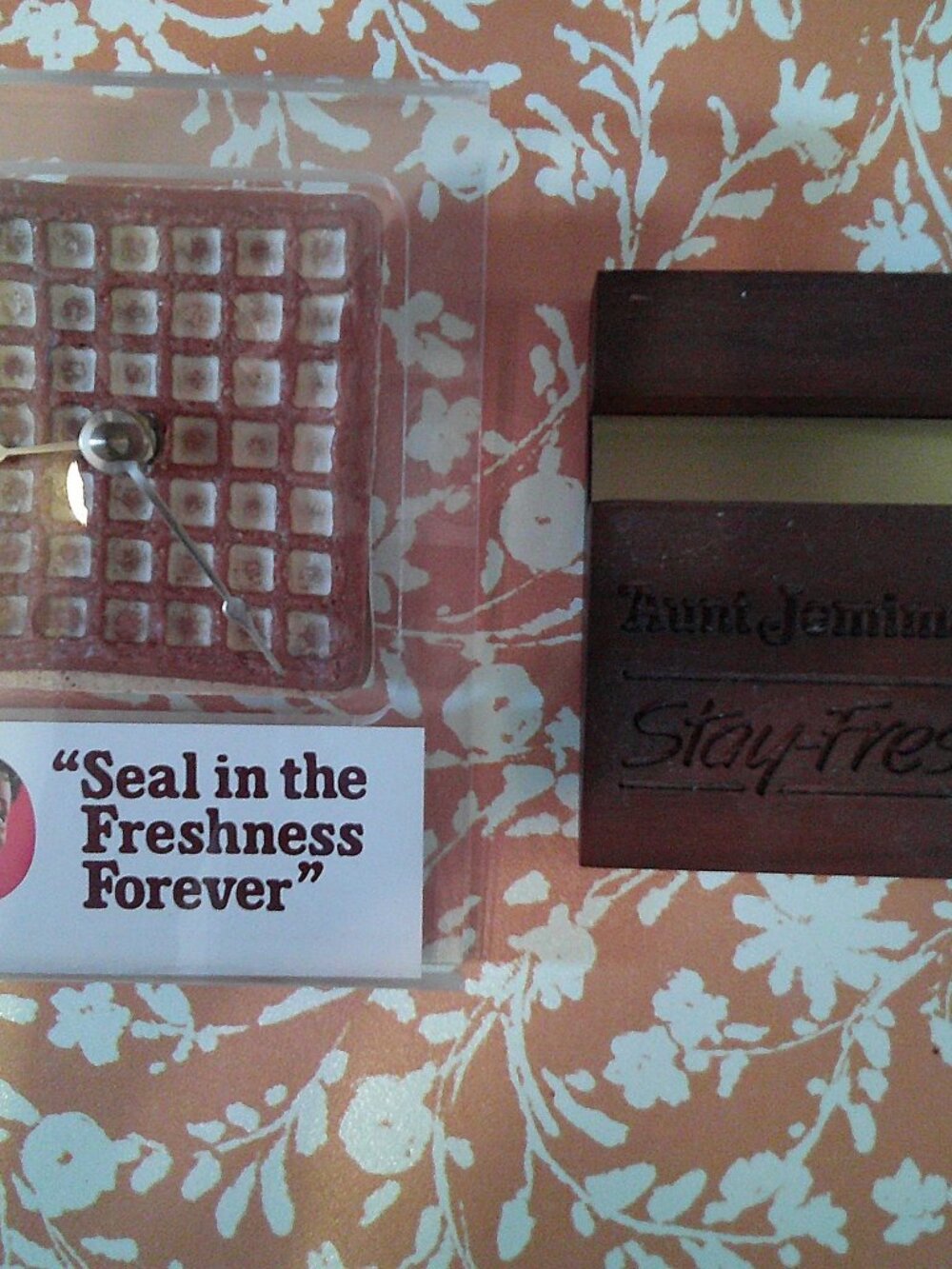 “Aunt Jemima waffle clock” with the slogan “Seal in the Freshness Forever”